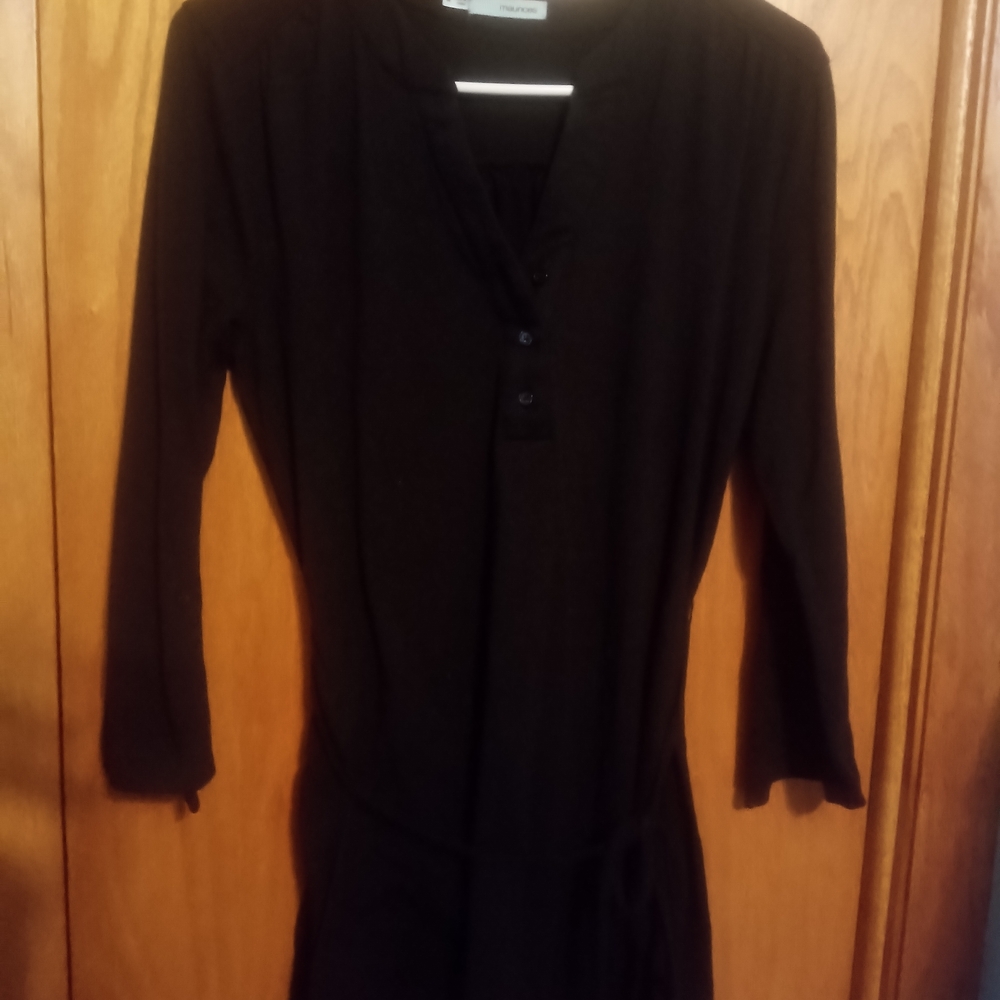 Maurices Black Long Sleeve Tunic Shirt Dress